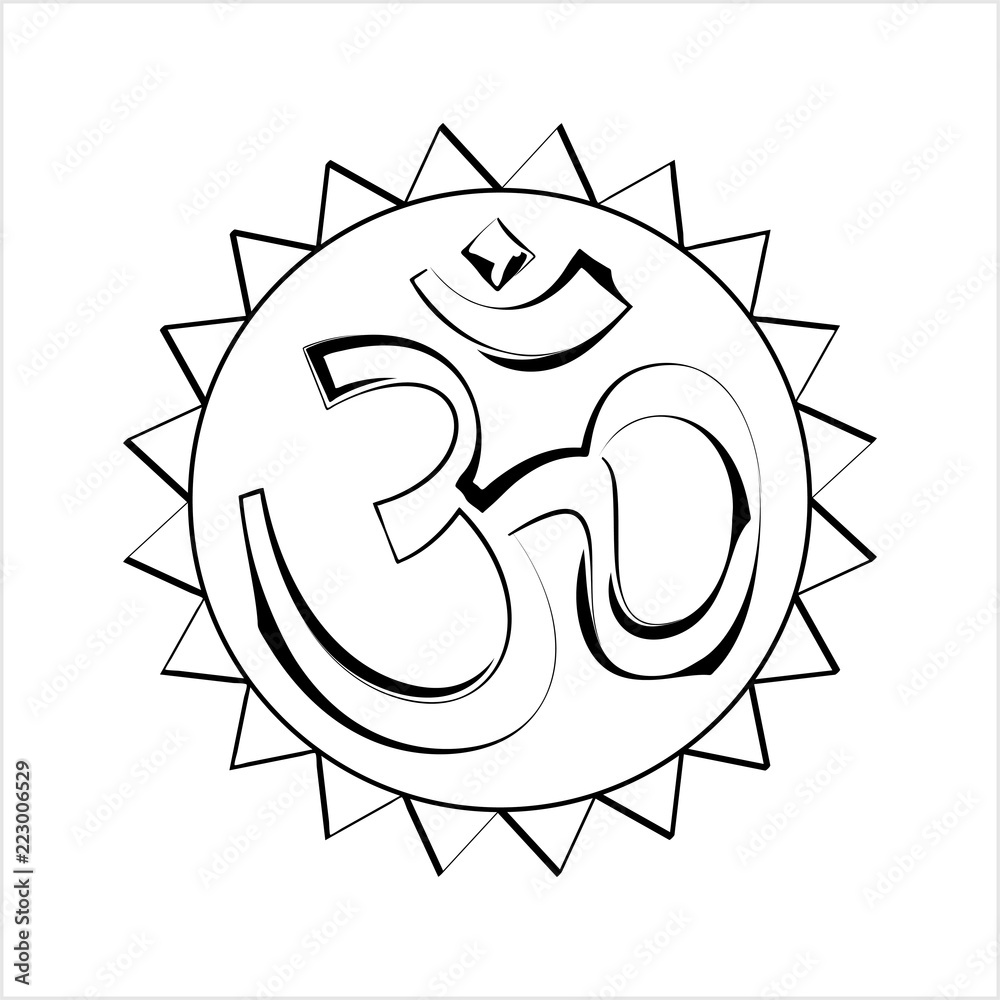 Naklejka premium Aum (Om) The Holy Motif Design
