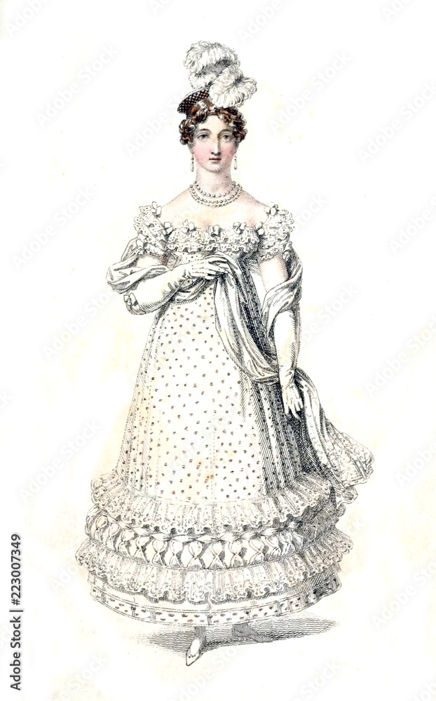 Fototapeta premium Woman in old fashion dress