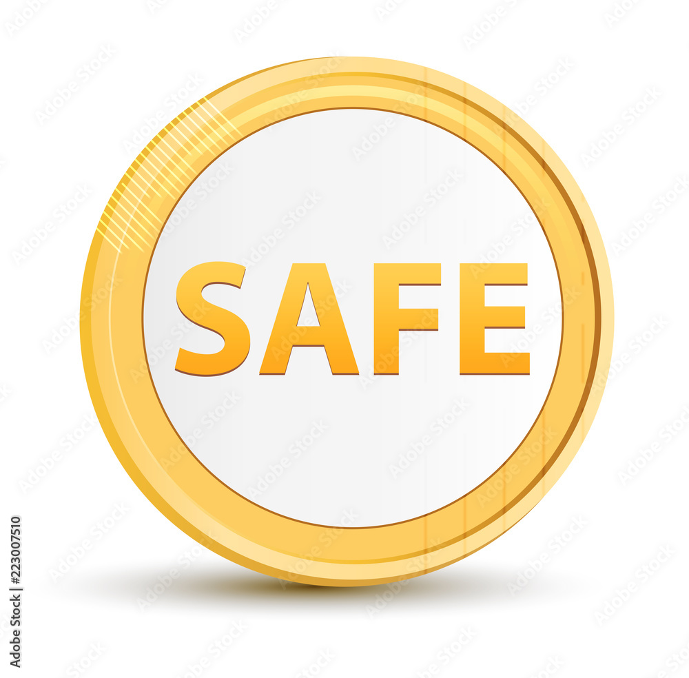 Safe gold round button Safe gold round button