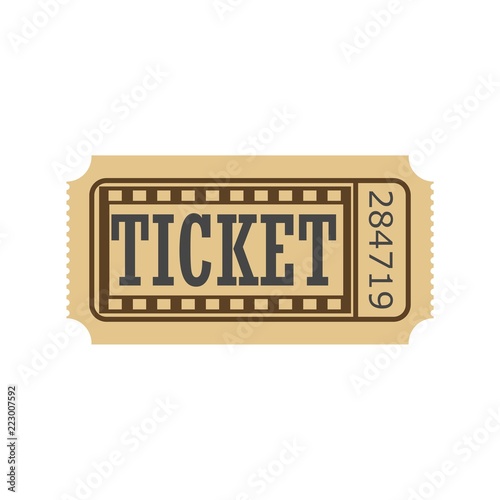 Cinema ticket icon isolated on white background