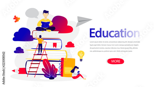 Education horizontal banner for your website illustration