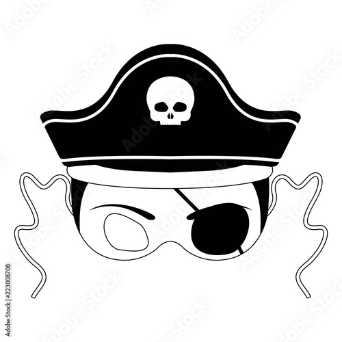 Isolated halloween pirate mask. Vector illustration design