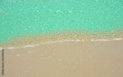 Fototapeta Naklejka Na Ścianę i Meble -  Wave and sand beach for space text or background