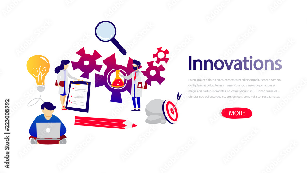 Innovation horizontal flat banner for your website Innovation horizontal flat banner for your website