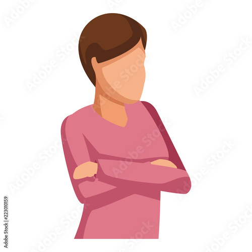 Woman with arms crossed isometric