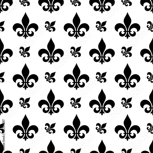 Fleur De Lis Seamless Pattern, Fleur-De-Lys Or Flower-De-Luce, The Decorative Stylized Lily