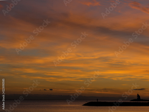 sunset over sea
