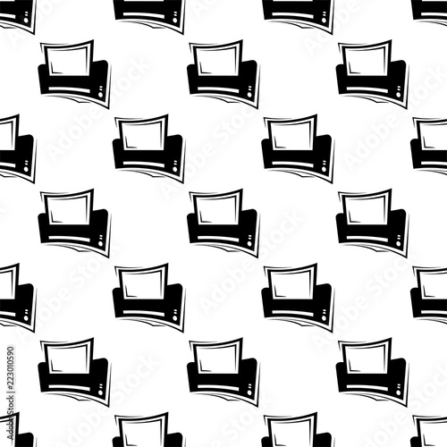 Printer Icon Seamless Pattern, Ink Jet, Laser Printer