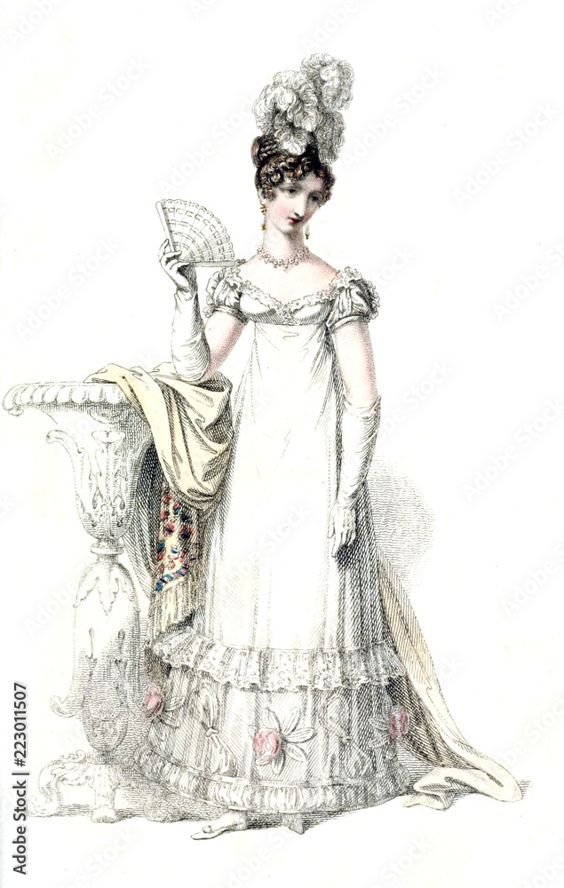 Fototapeta premium Woman in old fashion dress