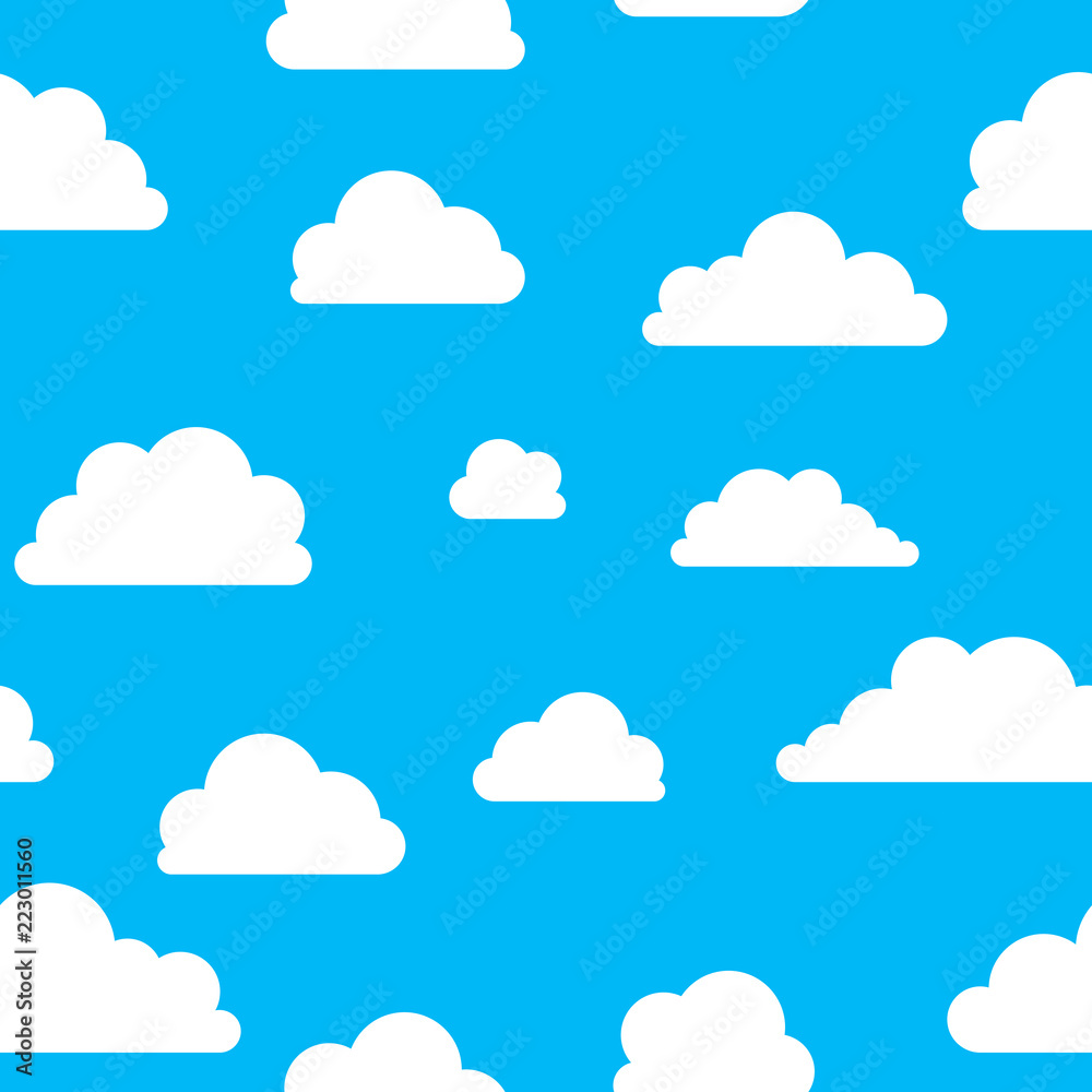 Blue sky with clouds background. Vector seamless pattern Blue sky with clouds background. Vector seamless pattern