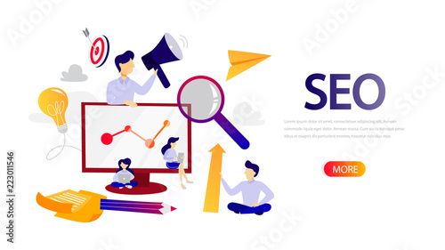 SEO horizontal flat banner for your website