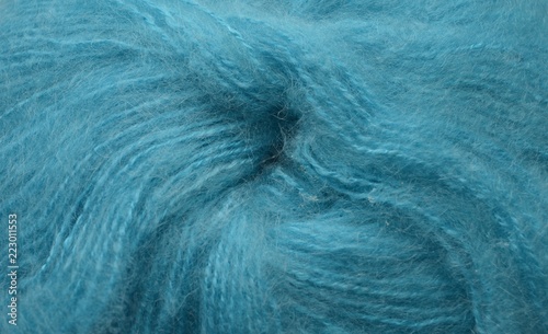 A close-up of mohair threads photo