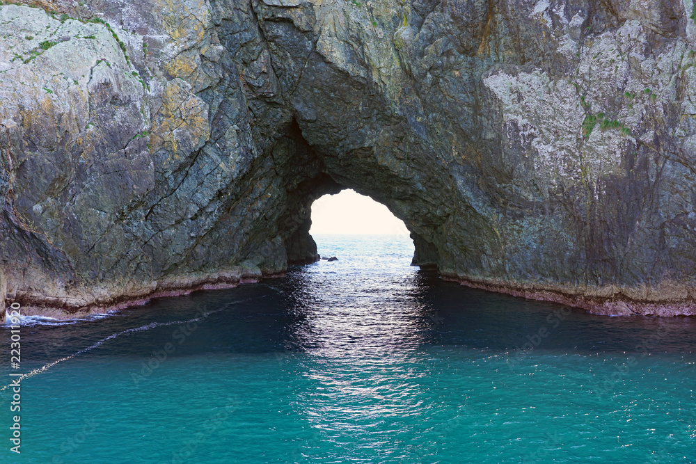 View of the Hole in the Rock in the Bay of Islands, North Island, New Zealand