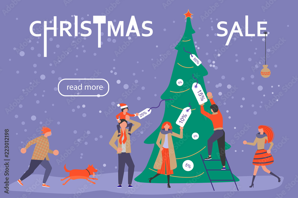 Naklejka premium Banner for Christmas sale