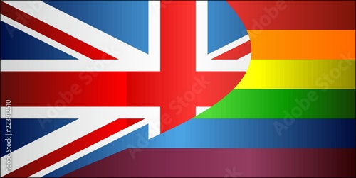 Grunge United Kingdom and Gay flags - Illustration,
Abstract grunge British Flag and LGBT flag