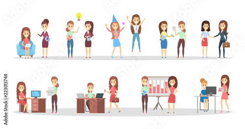 Business people working in the team set