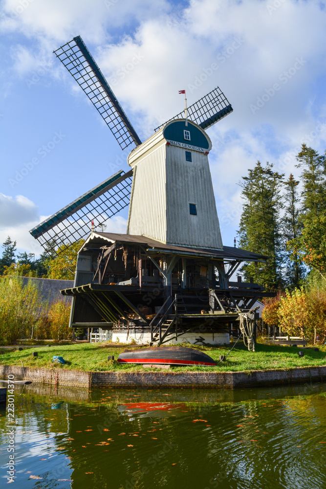 A windmill in the National open-air museum of the Netherlands