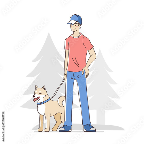 guy with dog