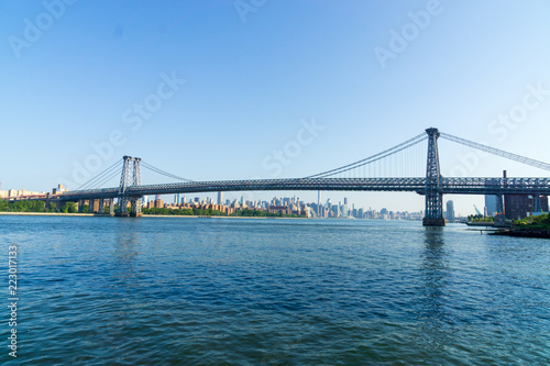 A view of Williamsburg Bridge in New York City.
