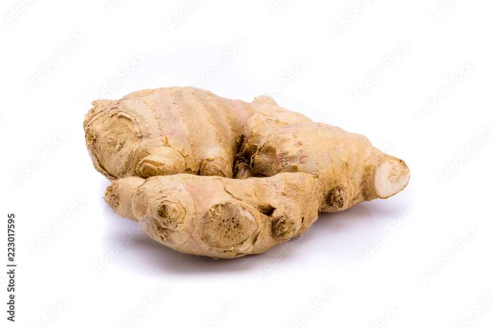 Piece of ginger isolated on a white background Piece of ginger isolated on a white background