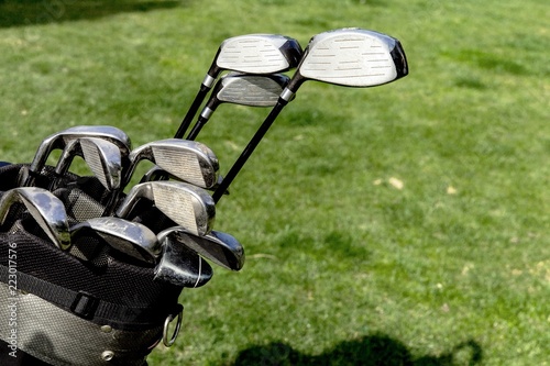 Golf Clubs in a Bag on Golf Course