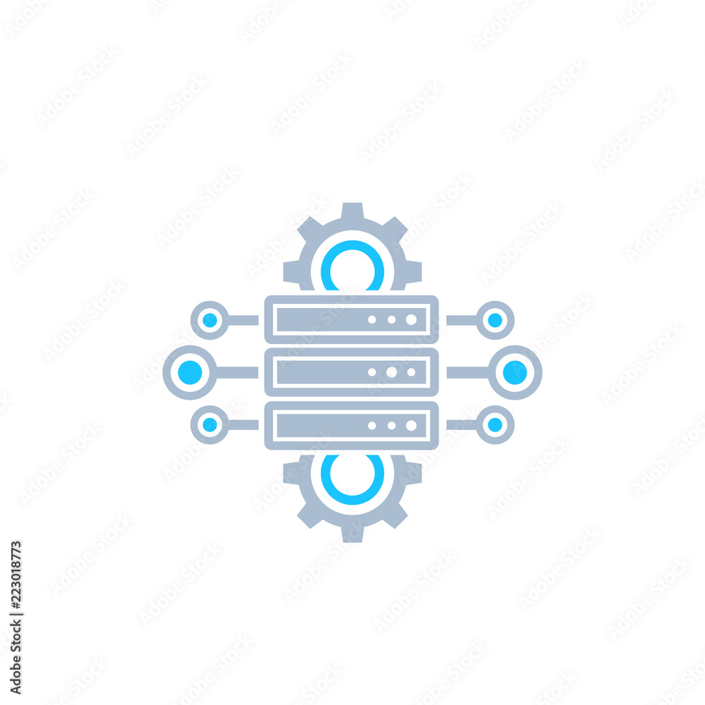 server, hosting, network configuration vector icon