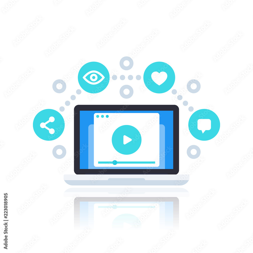 video streaming, vlog, video content vector illustration video streaming, vlog, video content vector illustration