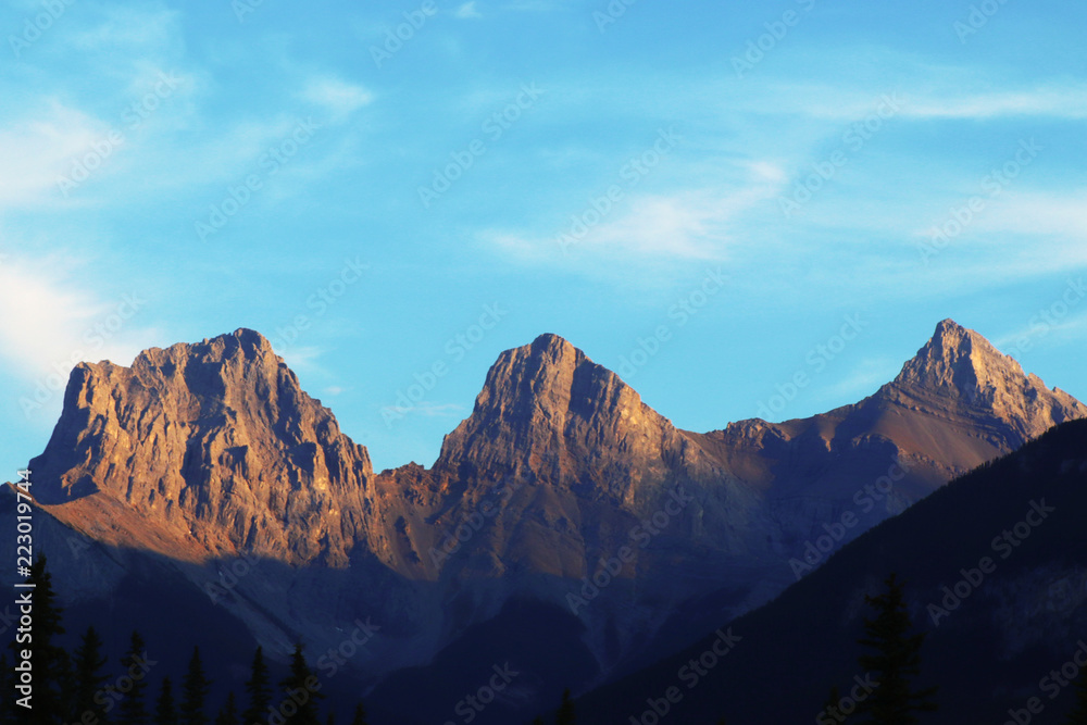 The Three Sisters peaks, Canmore, Canada, Alberta