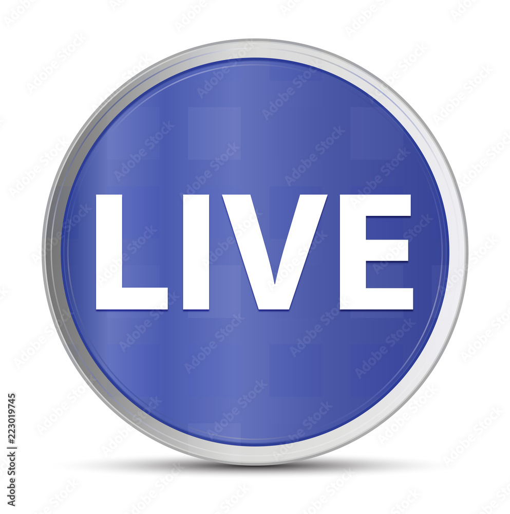 Live blue round button Live blue round button