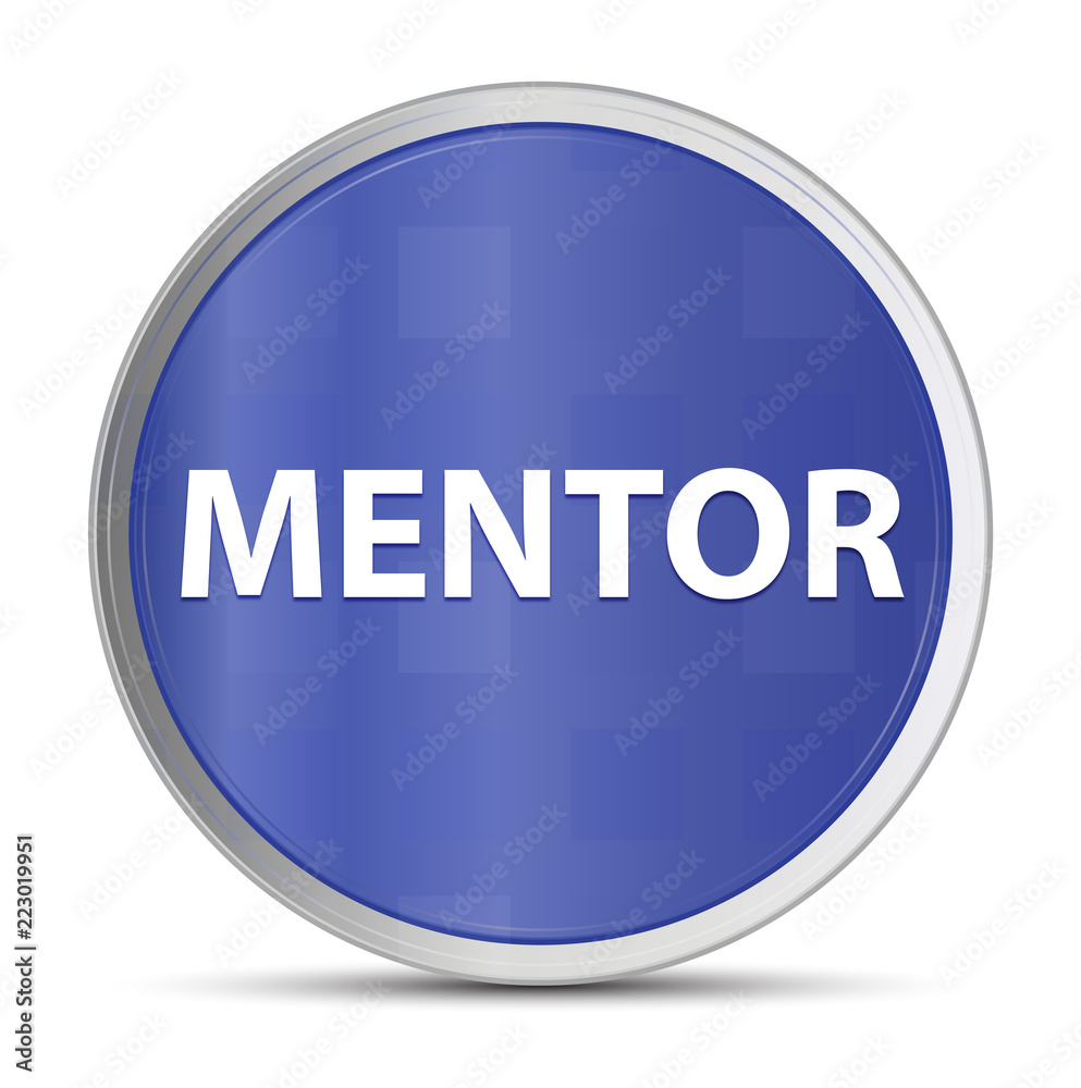 Mentor blue round button Mentor blue round button