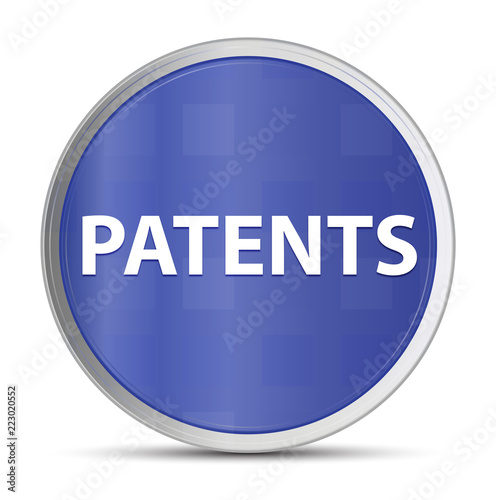 Patents blue round button photo
