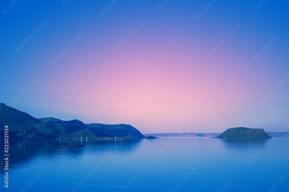 The beautiful rocky coastline in the early morning The beautiful rocky coastline in the early morning