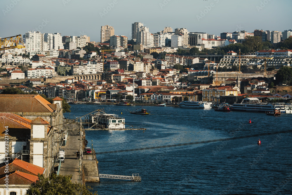 View on the Douro river, Porto, Portugal.