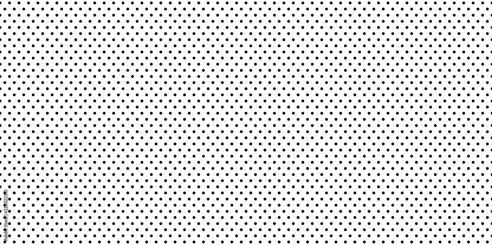 Seamless polka dots pattern. Black little circle points on white background. Lol doll style wallpaper. 
