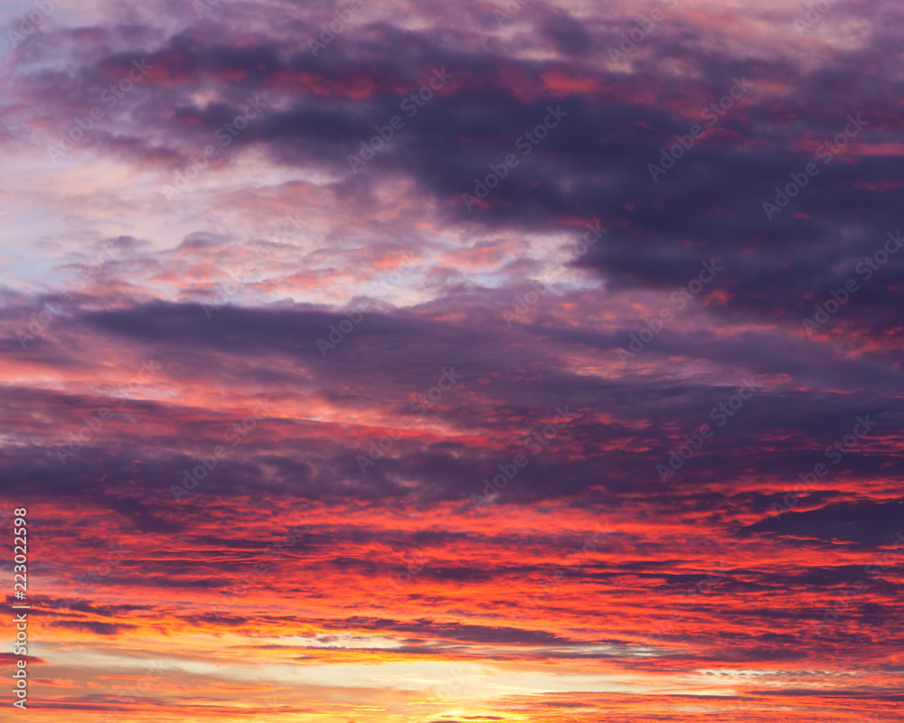 Beautiful colors sunset clouds sky background