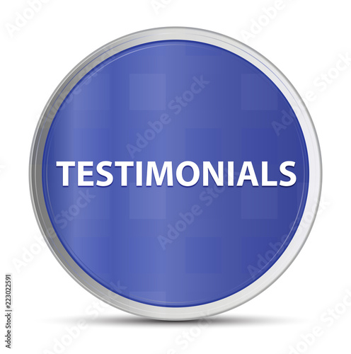 Testimonials blue round button