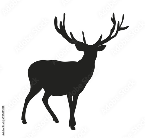 deer lies, silhouette, vector © Aleksandra Nesterova