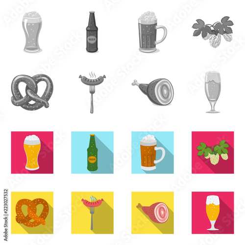 Vector design of pub and bar logo. Set of pub and interior stock vector illustration.