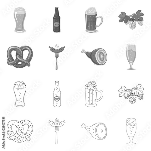 Vector illustration of pub and bar icon. Collection of pub and interior vector icon for stock.