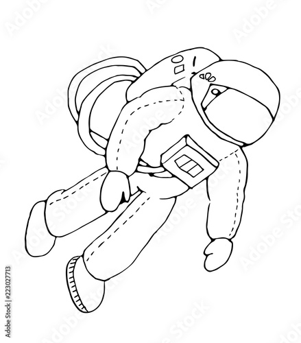Fototapeta Naklejka Na Ścianę i Meble -  Astronauten Kontur