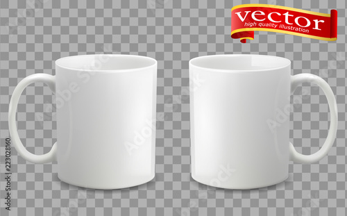 Template ceramic clean white mug with a matte effect, without the bright glare. photo