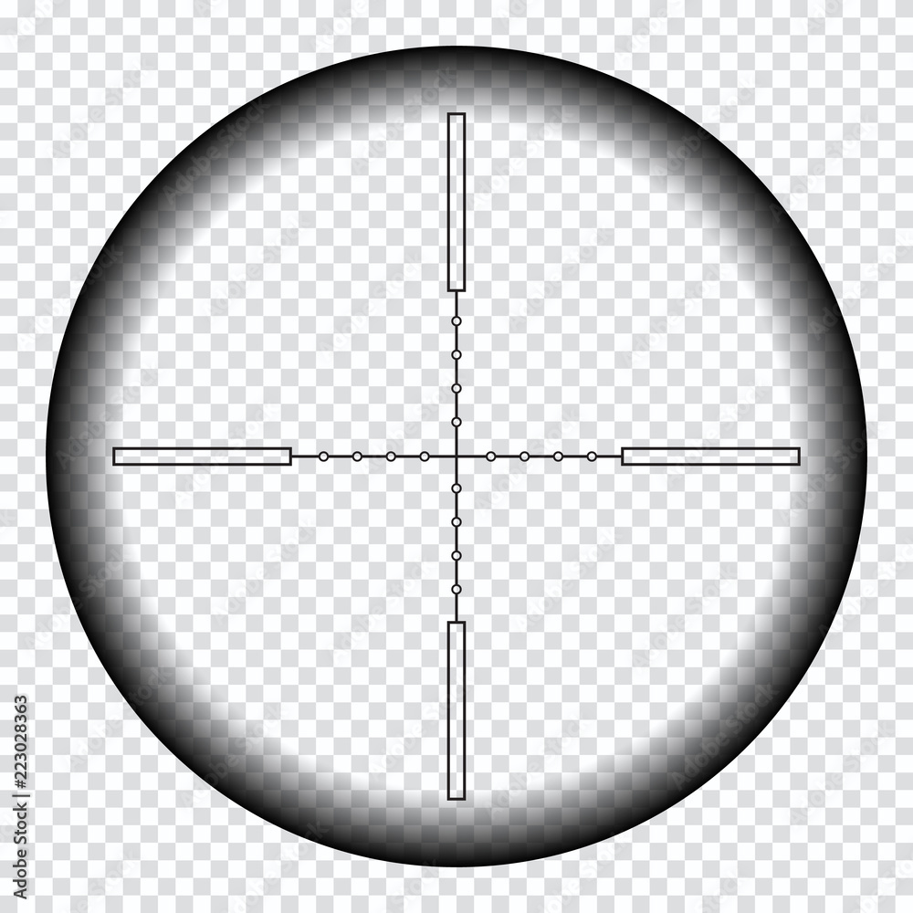 Realistic sniper sight with measurement marks. Sniper scope template isolated on transparent background. Realistic sniper sight with measurement marks. Sniper scope template isolated on transparent background.