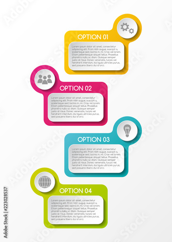 Design of colorful infographic with icons. Vector.