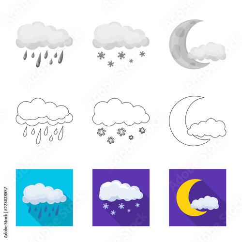 Vector design of weather and climate icon. Set of weather and cloud stock symbol for web.