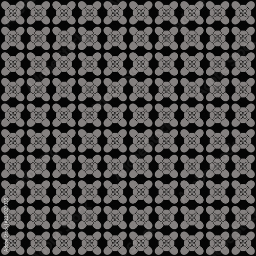 Circles, diamonds, crosses, monochrome geometric background