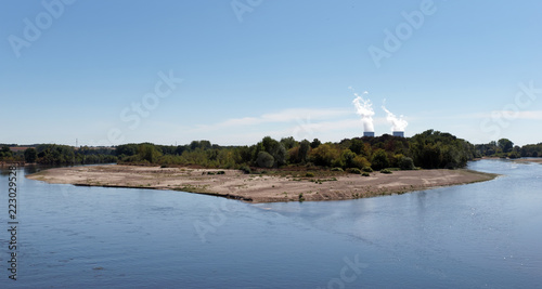 Nuclear power plant and Loire river banks