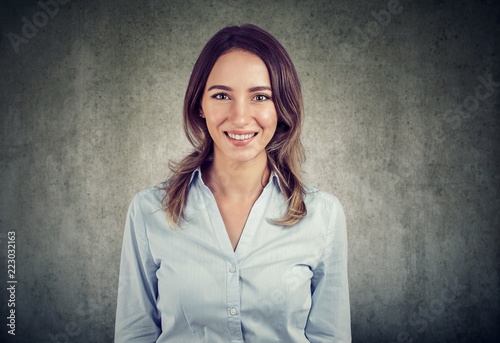Tableau sur toile Portrait of a cheerful business woman
