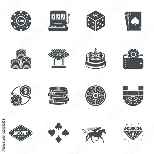 Casino Gambling Bet Icons. Vector Illustrator