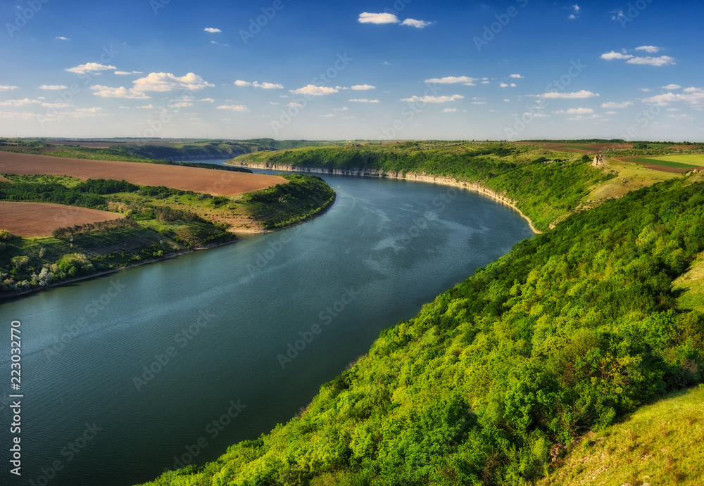 Fototapeta premium sunset over the Dniester River