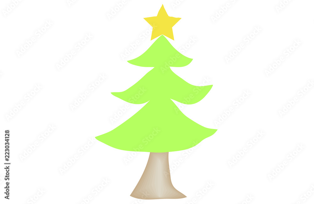 Fototapeta premium Christmas fir. Christmas tree drawing